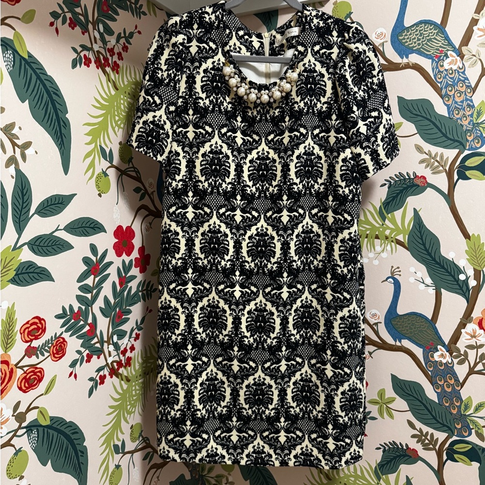 Elegant Damask Yellow and Black Dress